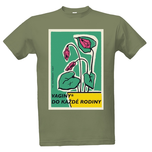 Tričko s potiskem Retro: Vaginy do každé rodiny